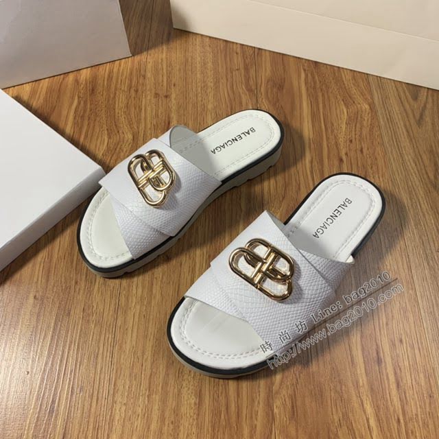 Balenciaga經典款男鞋 巴黎世家頂級版本男士夏季牛皮鞋面涼拖  hdbl1284